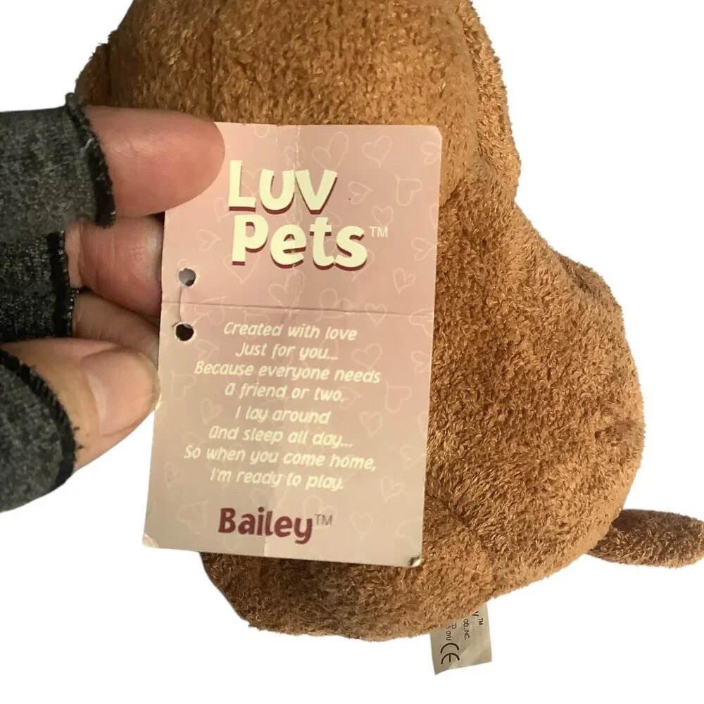 Vtg Russ Luv‎ Pets Bailey Plush Dog 6” Soft Stuffed Animal Toy Handmade